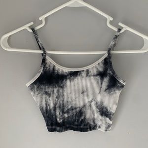 Shein Black and White Tie Dye Tank Top